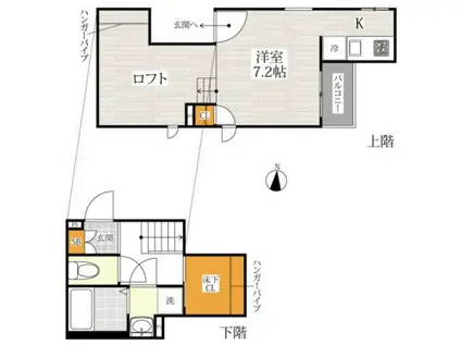 CB琴平フェリオ(1K/2階)の間取り写真