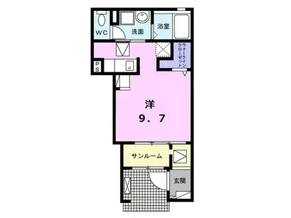 メゾン・ミニヨン(ワンルーム/1階)の間取り写真