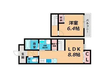 グランシールII番館(1LDK/1階)の間取り写真