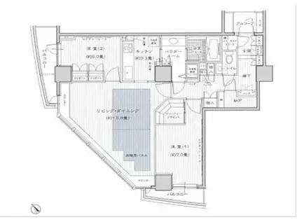 セントラルレジデンス新宿シティータワー(2LDK/17階)の間取り写真