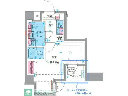 GENOVIA東向島IV(1K/2階)の間取り写真