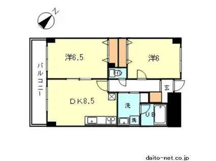 リバーデール(2DK/4階)の間取り写真