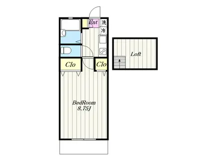 ハイツワールド(1K/1階)の間取り写真