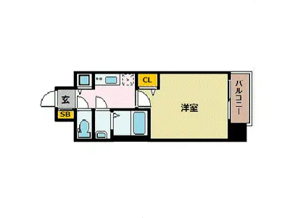 プレサンス梅田東アルファ(1K/7階)の間取り写真