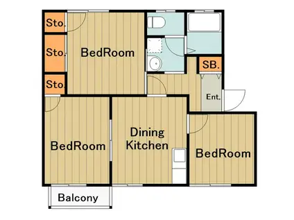 マリアージュD(3DK/1階)の間取り写真