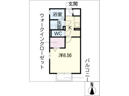 VIEW COURT V(1K/2階)の間取り写真