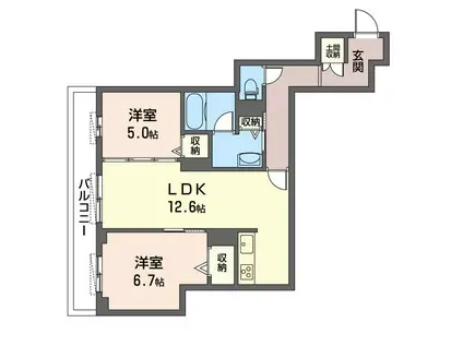 プルミエールコート(2LDK/3階)の間取り写真