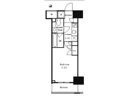 パークキューブ武蔵小杉(1K/4階)の間取り写真