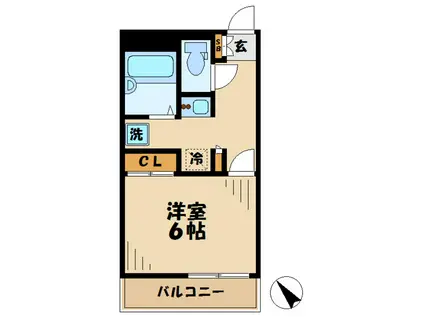 レオパレスシャルム(1K/1階)の間取り写真