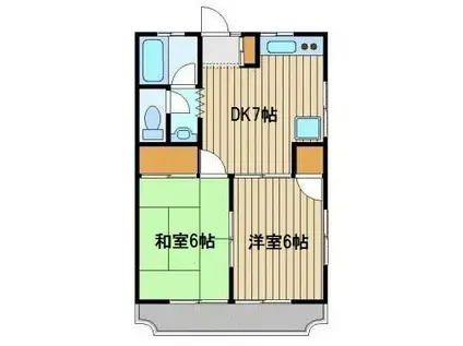 コーポエム(2DK/2階)の間取り写真