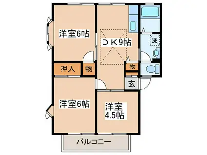 サンビレッジ鷺沼A棟(3DK/2階)の間取り写真