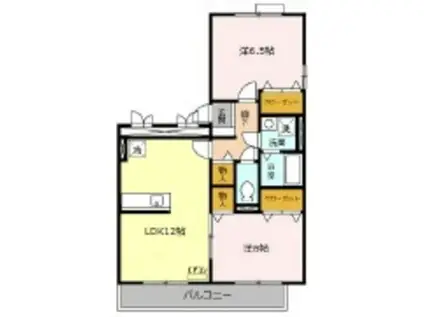 フェニックス小仙波A(2LDK/2階)の間取り写真