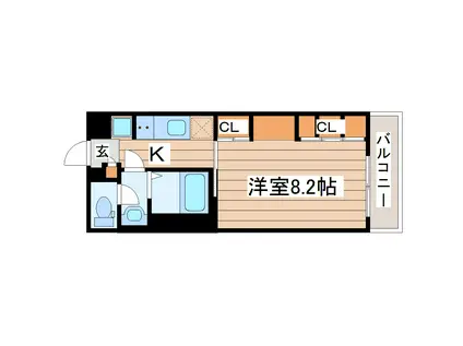 リブリ・ヴィータ(1K/3階)の間取り写真