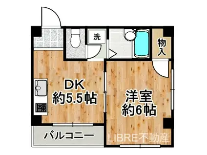 グレイスハイツⅡ(1DK/3階)の間取り写真