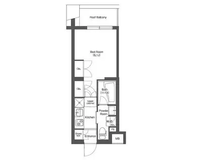 コンフォリア不動前(1K/4階)の間取り写真