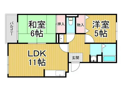 ビューラー藤木(2LDK/3階)の間取り写真
