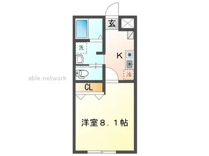 ブルームあざれあ(1K/1階)の間取り写真