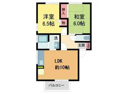 コンフォ大寿A棟(2LDK/2階)の間取り写真