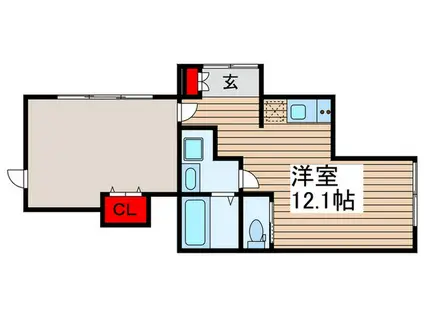 エリンコート矢切(ワンルーム/1階)の間取り写真