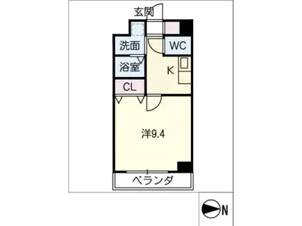 ルラシオン江戸橋(1K/4階)の間取り写真