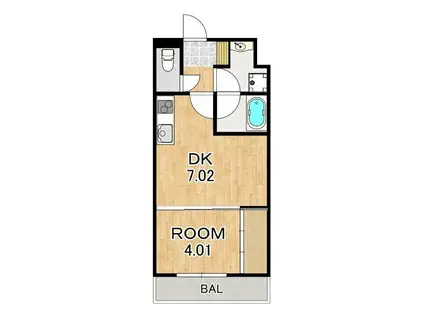 FERVORE(1DK/10階)の間取り写真