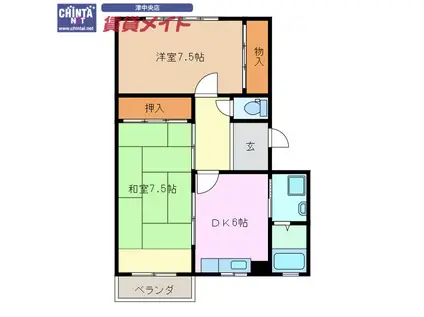 CASA DE BIENESTAR(2DK/4階)の間取り写真