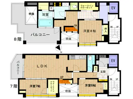 エヌアイ小杉ビル(3LDK/7階)の間取り写真