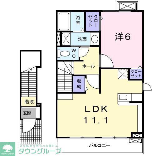 RUHA-CHI 藤ルハ-チ(1LDK/2階)の間取り写真