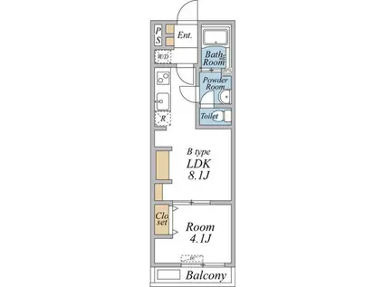リブリ・足立区加平1(1LDK/2階)の間取り写真