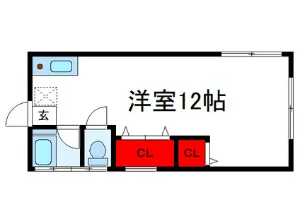 グランパレス王子(ワンルーム/2階)の間取り写真