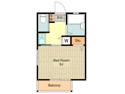 ルミエールヒイラギ(1K/2階)の間取り写真