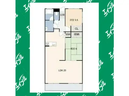 リトルアイランド(2LDK/3階)の間取り写真