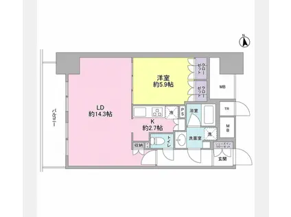 スタイリオ品川中延(1LDK/8階)の間取り写真