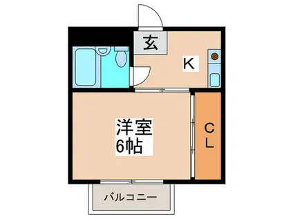 パーシャルUNO(1K/2階)の間取り写真