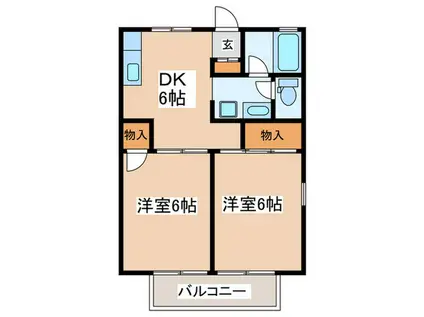 メゾン吉津(2DK/1階)の間取り写真