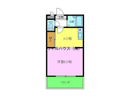 南風マンション(1K/4階)の間取り写真