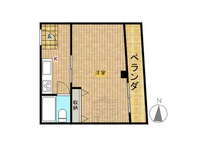 ジェレ白川2号棟(1K/2階)の間取り写真