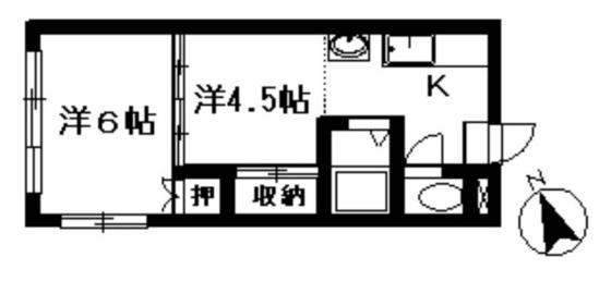 メゾン大森(2K/3階)の間取り写真
