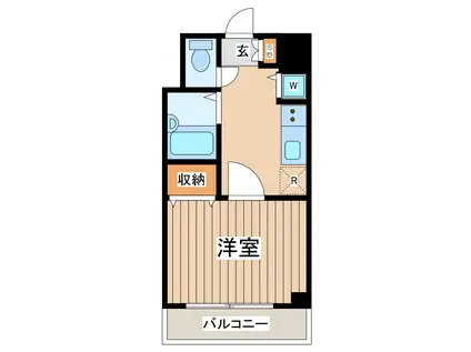 ヴィータローザ東府中(1K/3階)の間取り写真