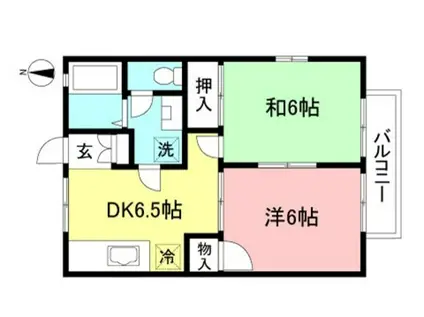 ビューコート落合II(2DK/2階)の間取り写真