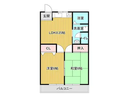 GRANDSTAGE大木(2DK/2階)の間取り写真