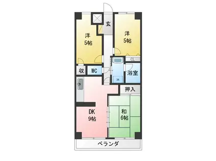 グランツ海老名(3DK/4階)の間取り写真