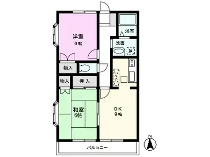 ハイツサニーデ(2DK/2階)の間取り写真