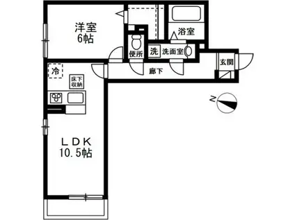 ホープヒル(1LDK/3階)の間取り写真