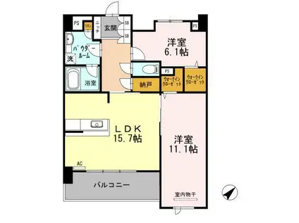 アルカーサル大道(3LDK/10階)の間取り写真