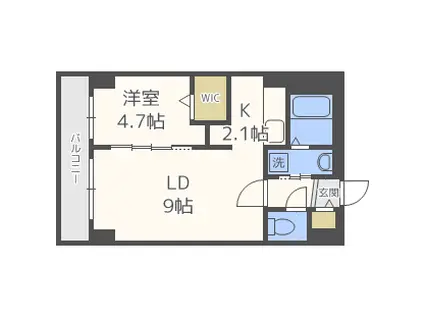 ZOLEE(1LDK/9階)の間取り写真