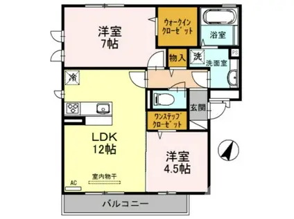 アルページュ(2LDK/3階)の間取り写真