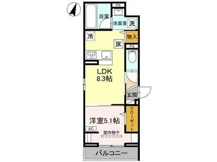D-SERENO緑町(1LDK/1階)の間取り写真