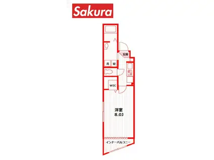 FOSSETTE横浜大口通(1K/2階)の間取り写真