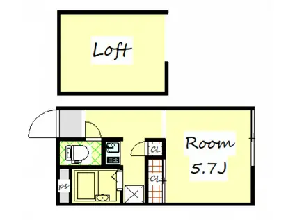 ロビンソンハイツ大島(1K/2階)の間取り写真